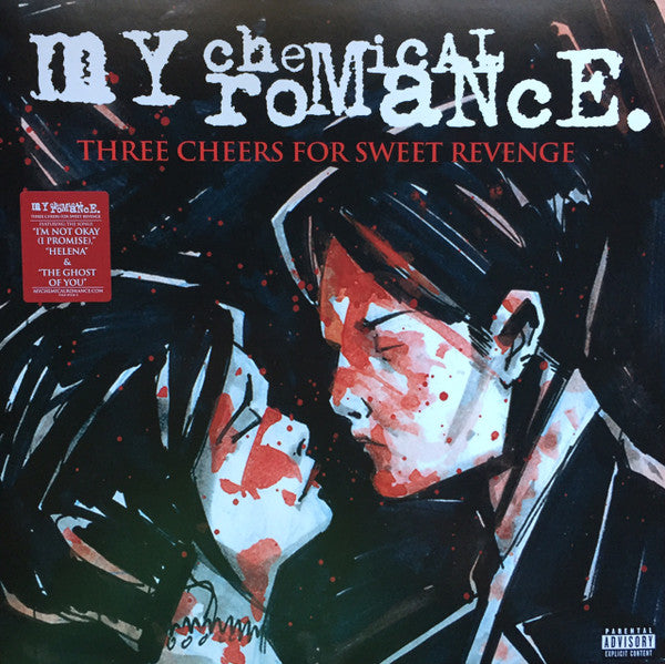 Image of Front Cover of LP - NEW/NEW - MY CHEMICAL ROMANCE, Three Cheers For Sweet Revenge (Reprise Records; 9362-49336-3, Europe 2015 Reissue, Insert), , Major label debut from the New Jersey indie-punk outfit, following on from 2002's 'I Brought You My Bullets, You Brought Me Your Love'. Following a similar formula to their debut this album blends the dark atmosphere of bands such as Joy Division and Cursive with melodic hooks and howling vocals in a similar way to AFI and in some respects The Cure, thoug