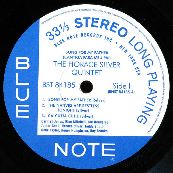 Image of Label Cover of LP - EX/EX - THE HORACE SILVER QUINTET, Song For My Father (Cantiga Para Meu Pai) (Blue Note ; 0744043, Worldwide 2021 Reissue, Blue Note Classic Vinyl Series, Stereo, 180 Gram Vinyl), ,  - 3426040E