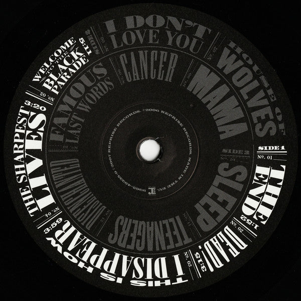 Image of Label Cover of 2xLP - NEW/NEW - MY CHEMICAL ROMANCE, The Black Parade (Reprise Records; 545468, Europe 2015 Reissue, Gatefold, Insert, Etched), ,  - 3455237S