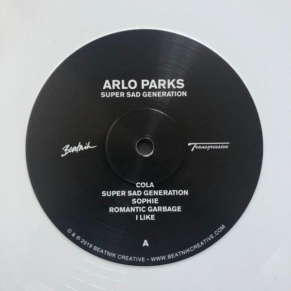 Image of Label Cover of LP - VG/VG+ - ARLO PARKS, Super Sad Generation (Beatnik Creative; BEATNC00222, UK 2020 Reissue, Inner, White Vinyl), Bumped corner on sleeve,  - 1416262C