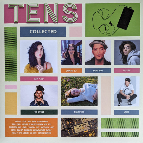 Image of Front Cover of 2xLP - VG+/VG+ - VARIOUS, Tens Collected (Music On Vinyl ; MOVLP2941, Europe 2022, Insert, Blue Vinyl, Numbered.), In heavy outer PVC with hype sticker.,  - 1646289S