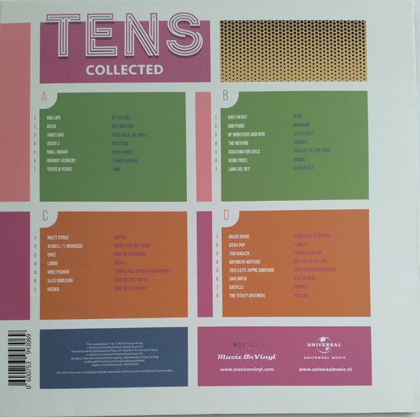 Image of Back Cover of 2xLP - VG+/VG+ - VARIOUS, Tens Collected (Music On Vinyl ; MOVLP2941, Europe 2022, Insert, Blue Vinyl, Numbered.), In heavy outer PVC with hype sticker.,  - 1646289S