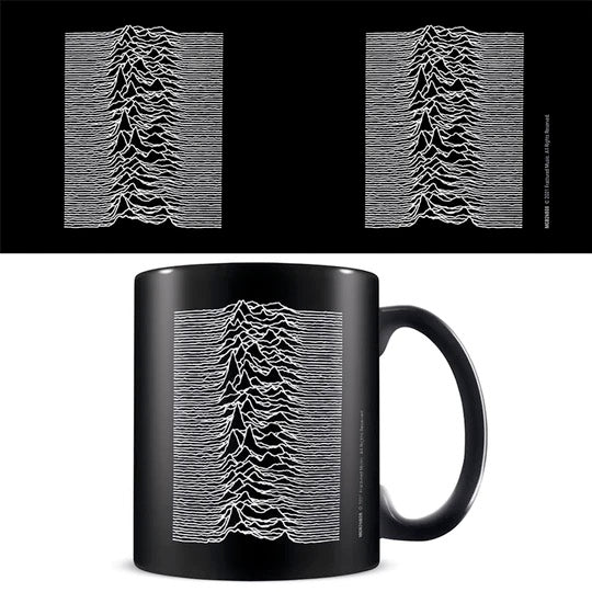 Image of Front Cover of Accessories - NEW/NEW - JOY DIVISION, Unknown Pleasures Mug (,  , Boxed Black Mug With White Print), ,  - 1056215S
