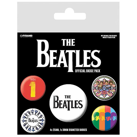 Image of Front Cover of 2415041C: Accessories - THE BEATLES, Assorted Badge Pack (5x badges; , UK 2022)   NEW/NEW