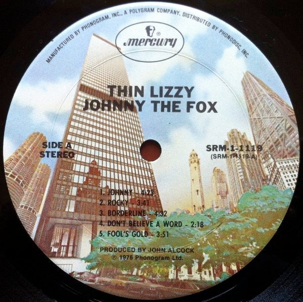 Image of Label Cover of LP - VG/VG - THIN LIZZY, Johnny The Fox (Mercury; SRM-1-1119, US 1976, Inner, Terre Haute Pressing), A few light marks, corner cut, edge wear,  - 3146266S