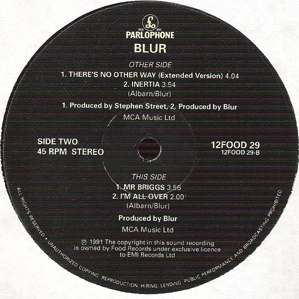 Image of Label Cover of 12" - VG/G - BLUR, There's No Other Way (Food; 12FOOD 29, UK 1991, Picture Sleeve), Light marks and hairlines. ,  - 2816113C