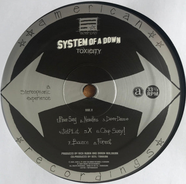 Image of Label Cover of 4934103E: LP - SYSTEM OF A DOWN, Toxicity (American Recordings; 19075865591, Europe 2018 Reissue, Inner)   NEW/NEW