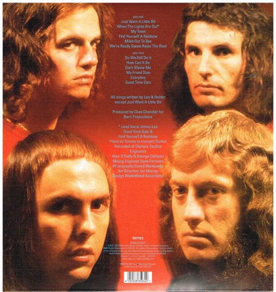 Image of Back Cover of 3434087E: LP - SLADE, Old New Borrowed And Blue (BMG; BMGCAT503LP, Europe 2021, Gatefold, Stereo, Red w/ Blue Splatter Vinyl)   NEW/NEW