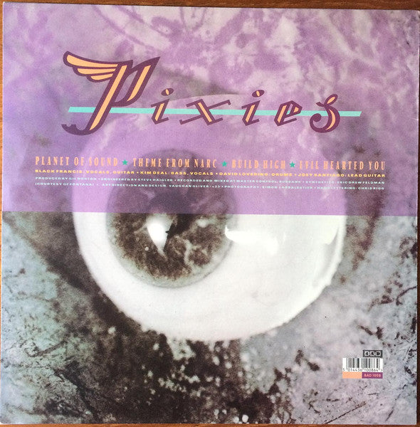Image of Back Cover of 12" - VG/VG - PIXIES, Planet of Sound (4AD; BAD1008, UK 1991, Picture Sleeve), Split on top seam that has been repaired with tape.,  - 2016022C