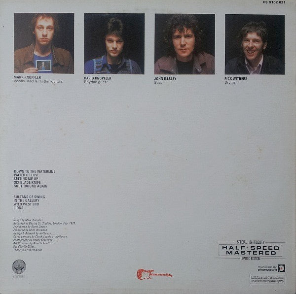Image of Back Cover of LP - VG+/VG+ - DIRE STRAITS, Dire Straits (Vertigo; HS 9102 021, UK 1982 Reissue, Inner & Insert, Limited Edition, Remastered, Half Speed Mastered), ,  - 3246110S