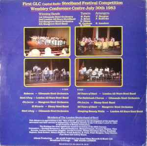 Image of Back Cover of 1123267E: LP - VARIOUS ARTISTS, 1st GLC Capital Radio Steelband Festival 1983 (Good Vibes Records & Music Limited; G.V.R. 101, UK 1984)   VG+/EX