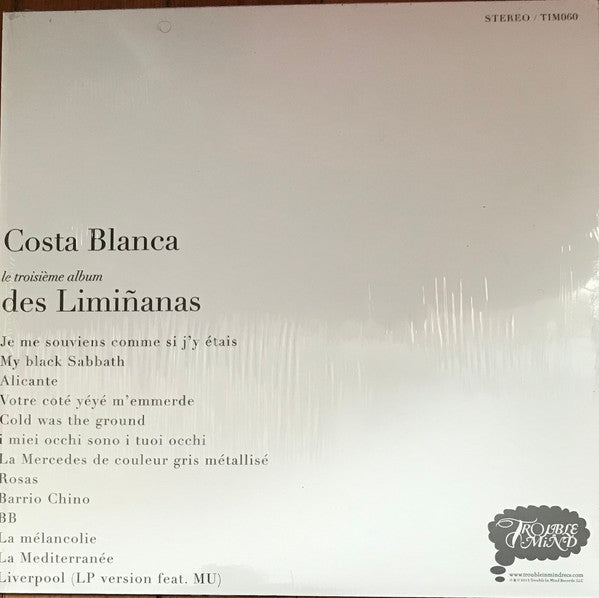Image of Back Cover of LP - VG+/VG+ - LIMINANAS, Costa Blanca (Trouble In Mind; TIM060, US 2013, Inner), ,  - 3526089E