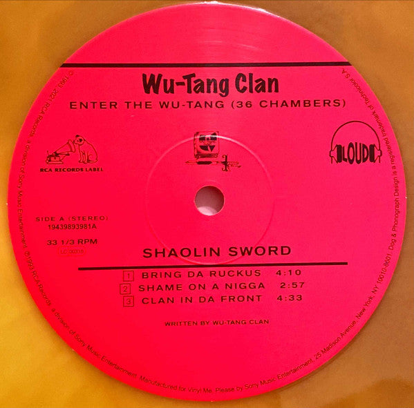 Image of Label Cover of 2xLP - VG+/VG+ - WU-TANG CLAN, Enter The Wu-Tang (36 Chambers) (RCA; 19439893981, US 2021, Booklet, Print, With Obi, Gold Galaxy Vinyl, Club Edition), Strong VG+ copy. ,  - 3846102S