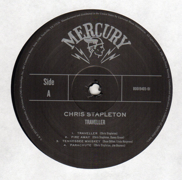 Image of Label Cover of 2xLP - VG/VG - CHRIS STAPLETON, Traveller (Mercury Nashville; B0019405-01, US 2015), Strong VG, Split Seams,  - 3826196E