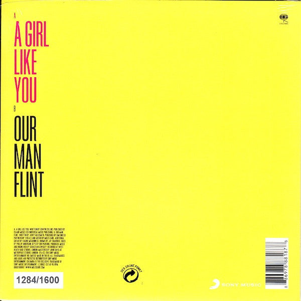 Image of Back Cover of 7" - VG+/VG+ - MILES KANE, A Girl Like You (Columbia; 88697888187, UK & Europe 2011, Picture Sleeve, Numbered, Limited Edition.), Limited Edition No 0328/1600,  - 4316201C