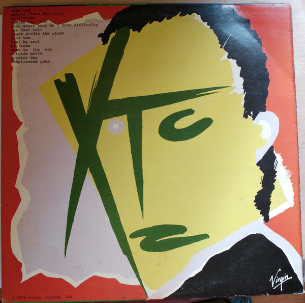Image of Back Cover of LP - VG/VG+ - XTC, Drums And Wires (Virgin Green/Red; V 2129, UK 1979, No Insert), ,  - 2526350E