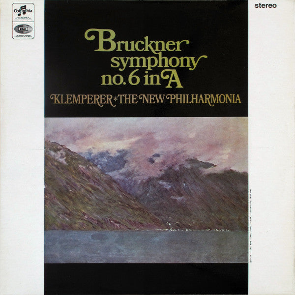 Image of Front Cover of 4424153E: LP - OTTO KLEMPERER, THE NEW PHILHARMONIA, Bruckner: Symphony No. 6 In A (Columbia; SAX 2582, UK 1965, Laminated Flipback Sleeve)   VG/VG+