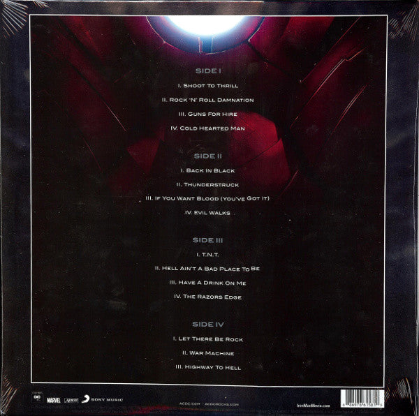 Image of Back Cover of 2xLP - VG+/EX - AC/DC, Iron Man 2 (Columbia; 88697661581, Europe 2010, Gatefold, 2 Inners, 180 Gram Vinyl), Still in hype stickered shrinkwrap.,  - 4116351C