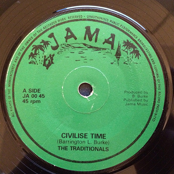 Image of Front Cover of 7" - /G+ - THE TRADITIONALS, Civilise Time (Jama; JA 00 45, UK 1970s, Solid Centre), Some light fogging. Labels rough,  - 0616210C