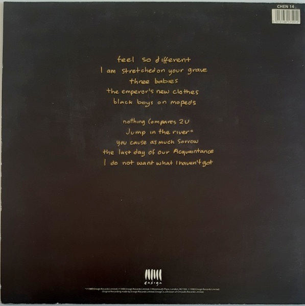 Image of Back Cover of 3524394E: LP - SINEAD O'CONNOR, I Do Not Want What I Haven't Got (Ensign; CHEN 14, UK 1990, Cardboard Inner)   VG/VG