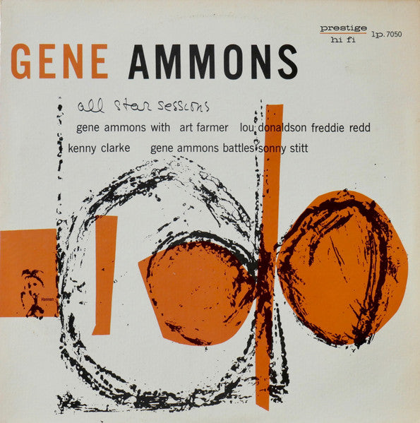 Image of Front Cover of LP - VG/VG+ - GENE AMMONS, All Star Sessions (Prestige; OJC-014, US 1982 Reissue, Pasteback Sleeve, with OBI), A couple of the lightest hairlines only. Crease on sleeve. ,  - 4126002E
