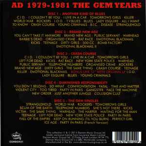 Image of Back Cover of 5xCD - VG+/VG+ - UK SUBS, AD 1979-1981 The GEM Years (Edsel Records; GEMBOX01, Europe 2014, Slipcase, Booklet), ,  - 3216270C