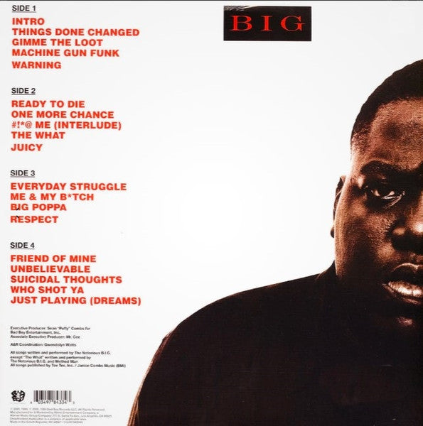 Image of Back Cover of 2xLP - EX/EX - THE NOTORIOUS BIG, Ready To Die (Bad Boy Entertainment; R1 94567, Europe 2021 Reissue, Insert), ,  - 3626397E