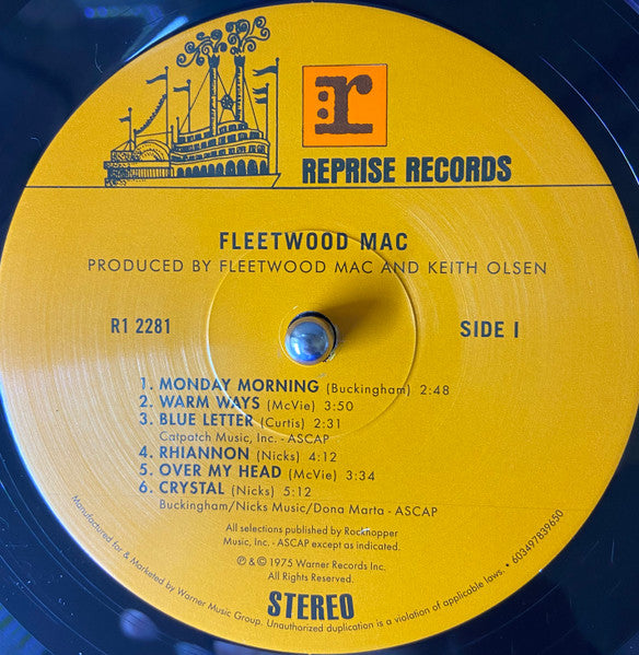 Image of Label Cover of 3034180E: LP - FLEETWOOD MAC, Fleetwood Mac (Rhino; R12281, Europe 2022 Reissue, Inner)   NEW/NEW