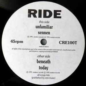 Image of Label Cover of 12" - VG/G+ - RIDE, Today Forever (Creation Records; cre100t, UK 1991, Textured Sleeve, Black Inner), Fine hairlines.,  - 2816072C