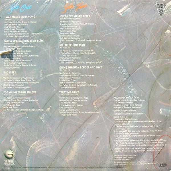 Image of Back Cover of LP - VG/VG - JR TUCKER, Jr Tucker (Geffen Records; GEF 25560, Europe 1983), Strong VG,  - 3546257S
