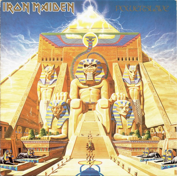 Image of Front Cover of LP - VG/VG - IRON MAIDEN, Powerslave (EMI; POWER 1, UK 1984, Textured Sleeve, Inner With Square Corners), Light hairlines. Edgewear.,  - 1726066E