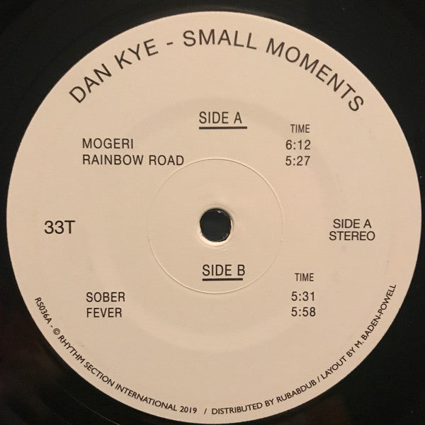 Image of Label Cover of 2xLP - VG+/EX - DAN KYE, Small Moments (Rhythm Section International; RS036, UK 2020, Textured Sleeve), Unsealed instore, sleeve slightly creased.,  - 3716422C