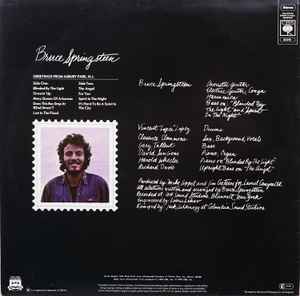 Image of Back Cover of LP - VG/VG+ - BRUCE SPRINGSTEEN, Greetings From Asbury Park (CBS Orange/Yellow Nice Price; CBS 32210, UK 1984 Reissue, Advert sheet & Company Inner, Stickered Sleeve), ,  - 3746231S