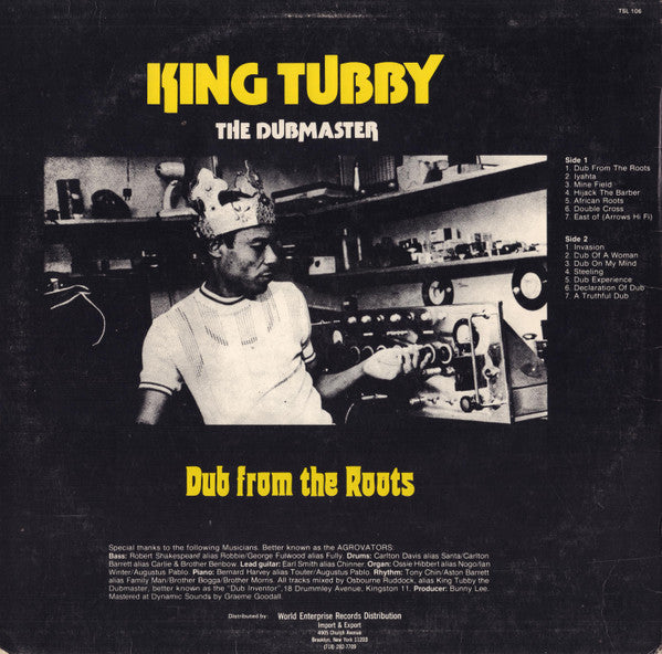 Image of Back Cover of LP - VG+/VG+ - KING TUBBY, Dub From The Roots (Live And Love; TSL 106, US 1970s Reissue, Stereo), Shiny clean, EX copy. Sleeve in shrink.,  - 3026220E
