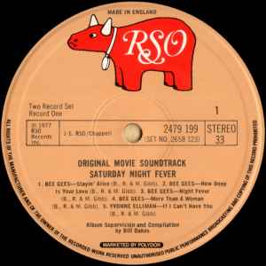 Image of Label Cover of 2xLP - VG/VG+ - VARIOUS, Saturday Night Fever (The Original Movie Sound Track) (RSO; 2658 123, UK 1977, Gatefold, Insert, Made In England At Top Of Label.), Edge and Ring Wear,  - 2746252S