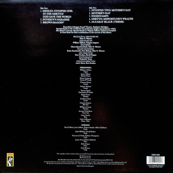 Image of Back Cover of 4734102E: LP - THE 24-CARAT BLACK, Ghetto: Misfortune's Wealth (Stax; SXD 090, UK 2010s Reissue)   NEW/NEW