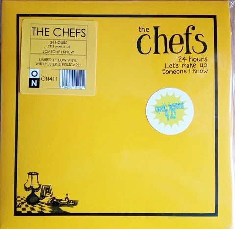 Image of Front Cover of 7" - VG+/VG+ - THE CHEFS, 24 Hours (Optic Nerve Recordings; ON411, UK 2022 Reissue, Picture Sleeve, Company Inner, Postcard & Poster, Yellow Vinyl), Strong VG+, Complete with bonus press release sheet,  - 3516096C