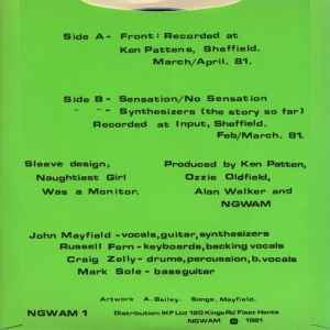 Image of Back Cover of 1214344C: 7" - THE NAUGHTIEST GIRL WAS A MONITOR, Front (Imaginating Music; NGWAM 1, UK 1981, Picture Sleeve)   VG/VG