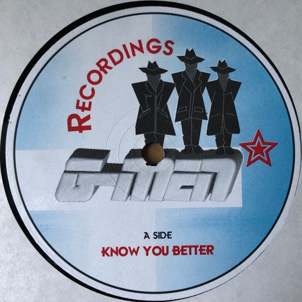 Image of Front Cover of 2415103C: 12" - G-MEN, Know You Better (G-Men Recordings; DW 003, UK 1999) Black pen on label, scuffs and hairlines on disc.  /G+