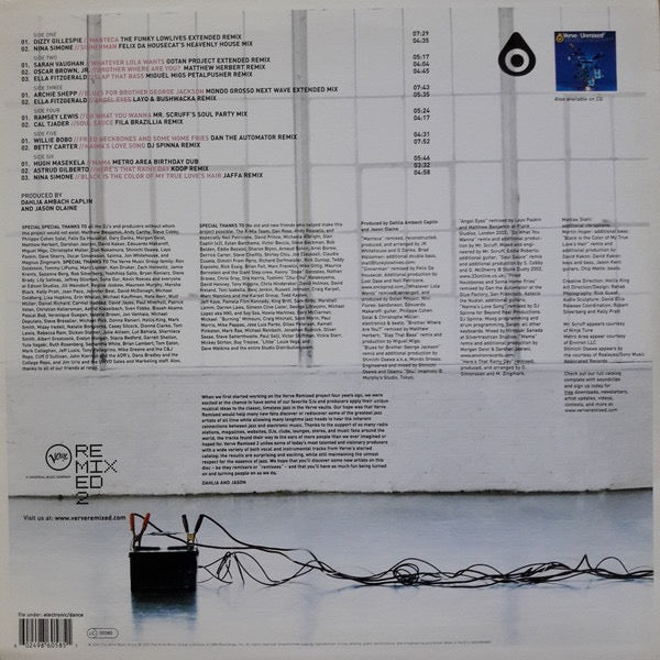 Image of Back Cover of 4614142C: 3xLP - VARIOUS, Verve // Remixed  (Verve Records; 0602498605851, Europe 2003, Picture Sleeve, White Sleeve) Heavy edge wear to sleeve. Lightest of marks to discs.  G+/VG+