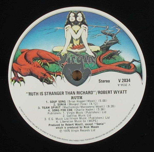 Image of Label Cover of 5144305S: LP - ROBERT WYATT, Ruth Is Stranger Than Richard (Virgin Coloured Drawing; V 2034, UK 1975) Sticker Damage  VG/VG+