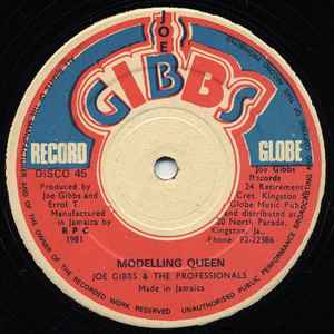 Image of Back Cover of 2514030C: 12" - EEK-A-MOUSE / JOE GIBBS & THE PROFESSIONALS, Once A Virgin / Modelling Queen (Joe Gibbs Record Globe; GB4268, Jamaica 1981, Reggae Disco 45 Sleeve) Light marks only.  VG+/VG+