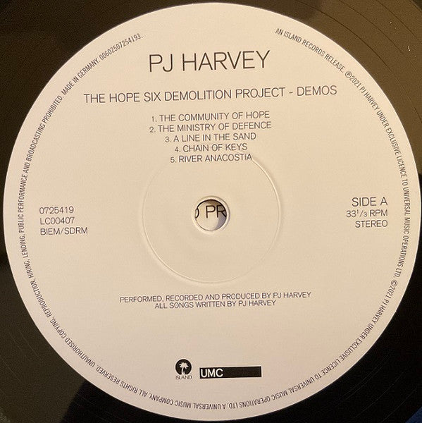 Image of Label Cover of LP - EX/VG+ - PJ HARVEY, The Hope Six Demolition Project - Demos (Island Records; 0725419, Worldwide 2022, Textured Sleeve, Inner), Still in shrinkwrap,  - 3246247S