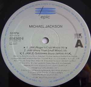 Image of Label Cover of 12" - VG/VG - MICHAEL JACKSON, Jam (Epic; 658360 6, Europe 1992, Picture Sleeve), Bumped corner on sleeve,  - 1216425C