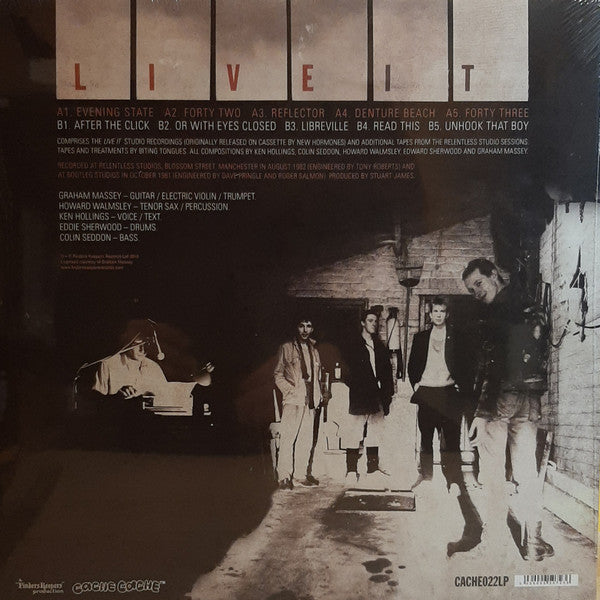 Image of Back Cover of 2924205E: LP - BITING TONGUES, Live It (Cache Cache; CACHE022LP, UK 2019, Insert)   VG+/EX