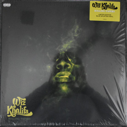 Image of Front Cover of 5115237C: 2xLP - WIZ KHALIFA, Rolling Papers (Atlantic Records ; 527099-1, US 2021 Reissue, Picture Sleeve, Insert, Limited Edition Rolling Papers Vinyl. Pressed on Blue with Splatter Effect . Limited to 2,500 Worldwide.) Sleeve has sticker damage / ghosts on front  VG/VG+