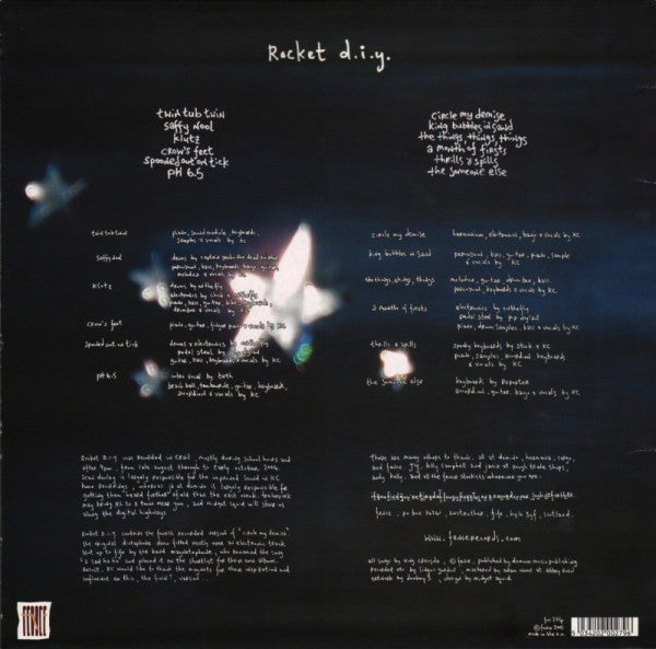 Image of Back Cover of 2324144E: LP - KING CREOSOTE, Rocket D.I.Y. (Fence Records; fnc 27lp, UK 2005)   VG/VG+