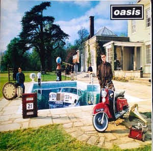 Image of Front Cover of 2xLP - VG/G+ - OASIS, Be Here Now (Creation; CRELP 219, UK 1997, Gatefold, 2 Inners), Strong VG sleeve with very minor wear. Light hairlines and paper scuffs on discs, much closer to VG.,  - 3946327S