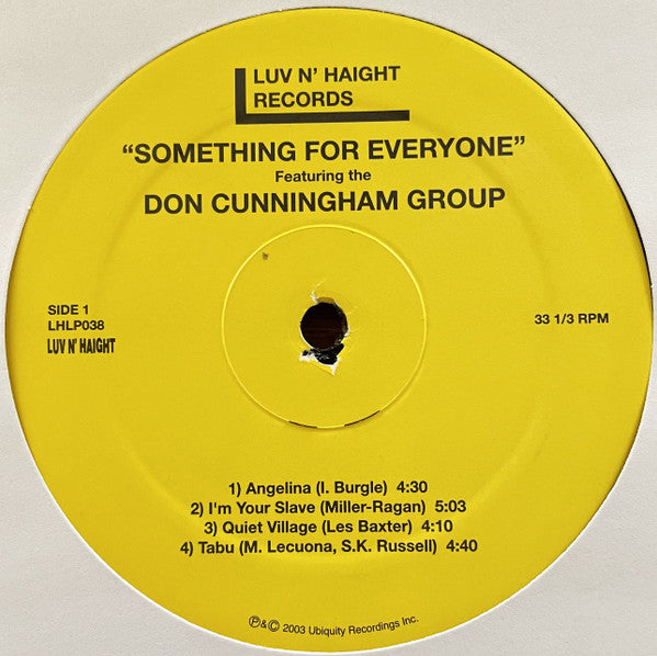 Image of Label Cover of LP - VG+/VG - DON CUNNINGHAM QUARTET, Something For Everyone (Luv N' Haight; LHLP038, US 2020 Reissue, Inner, Mono), No obi; sleeve shrink-wrapped. Record has quite a few light storage marks,  - 2616440C