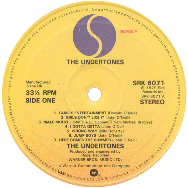 Image of Label Cover of LP - VG/VG+ - THE UNDERTONES, The Undertones (Sire; SRK 6071, UK 1979, Laminated Black and White Sleeve, Inner With Round Corners.), Stickered Sleeve, Slight Discoloration.,  - 3946177S